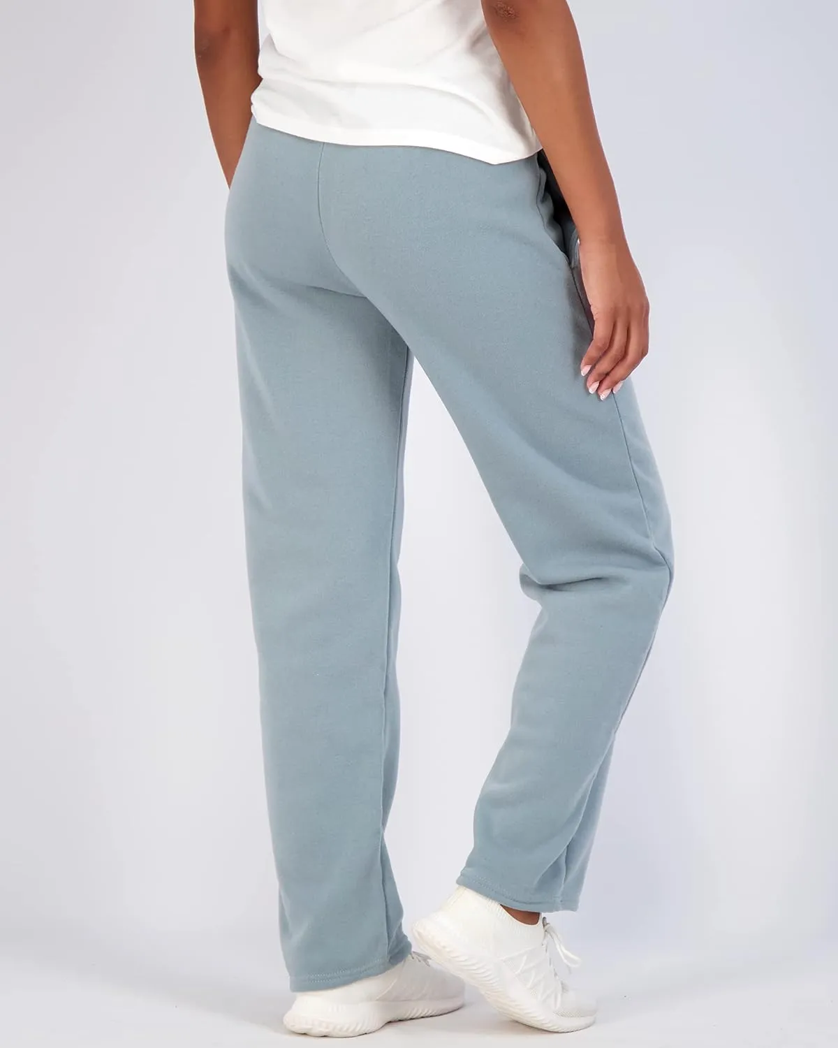 Real Essentials 3 Pack: Women's Relaxed Fit Fleece Open Bottom Sweatpants - Casual Athleisure (Available in Plus)