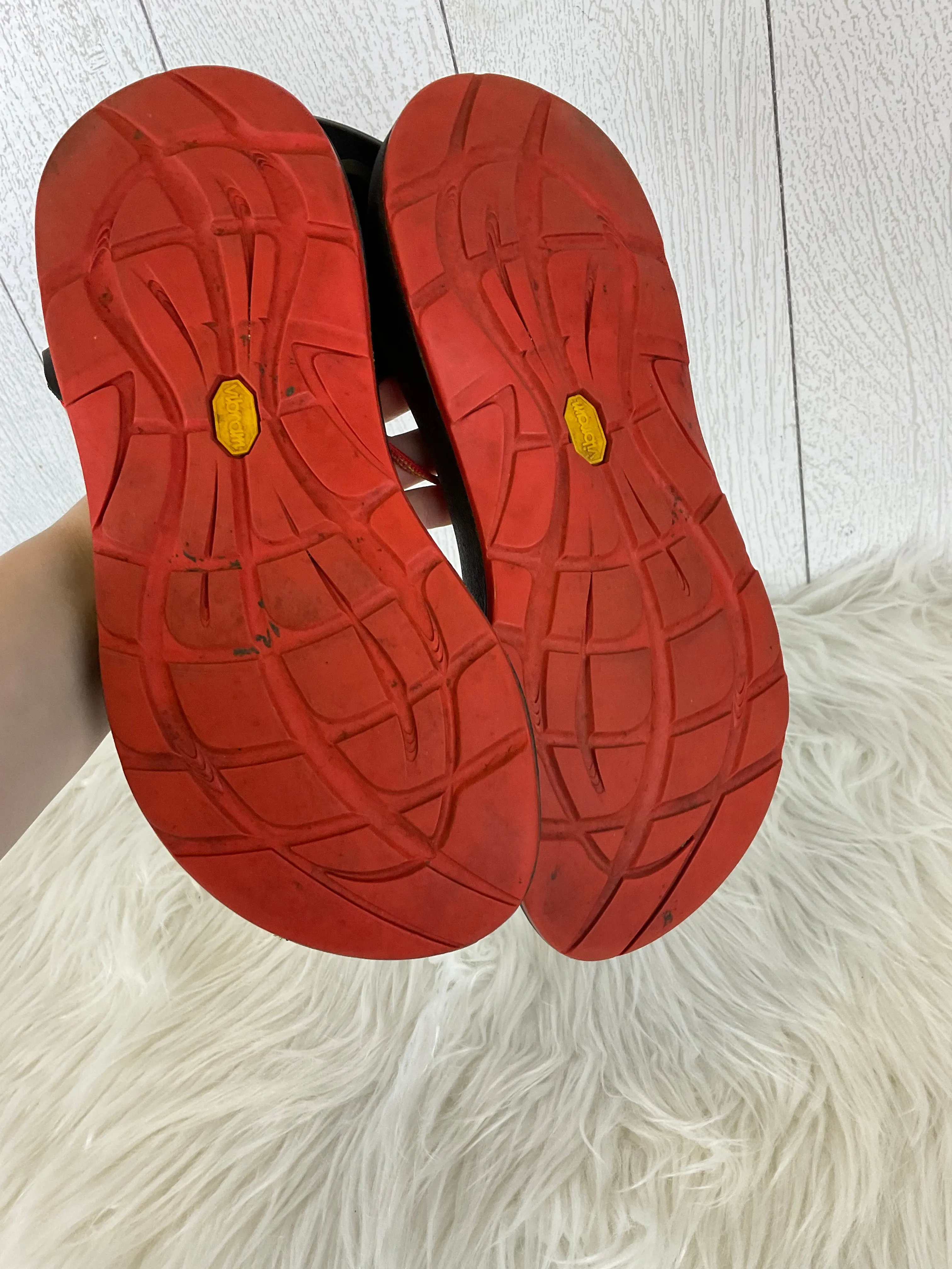 Red Sandals Flip Flops Chacos, Size 7