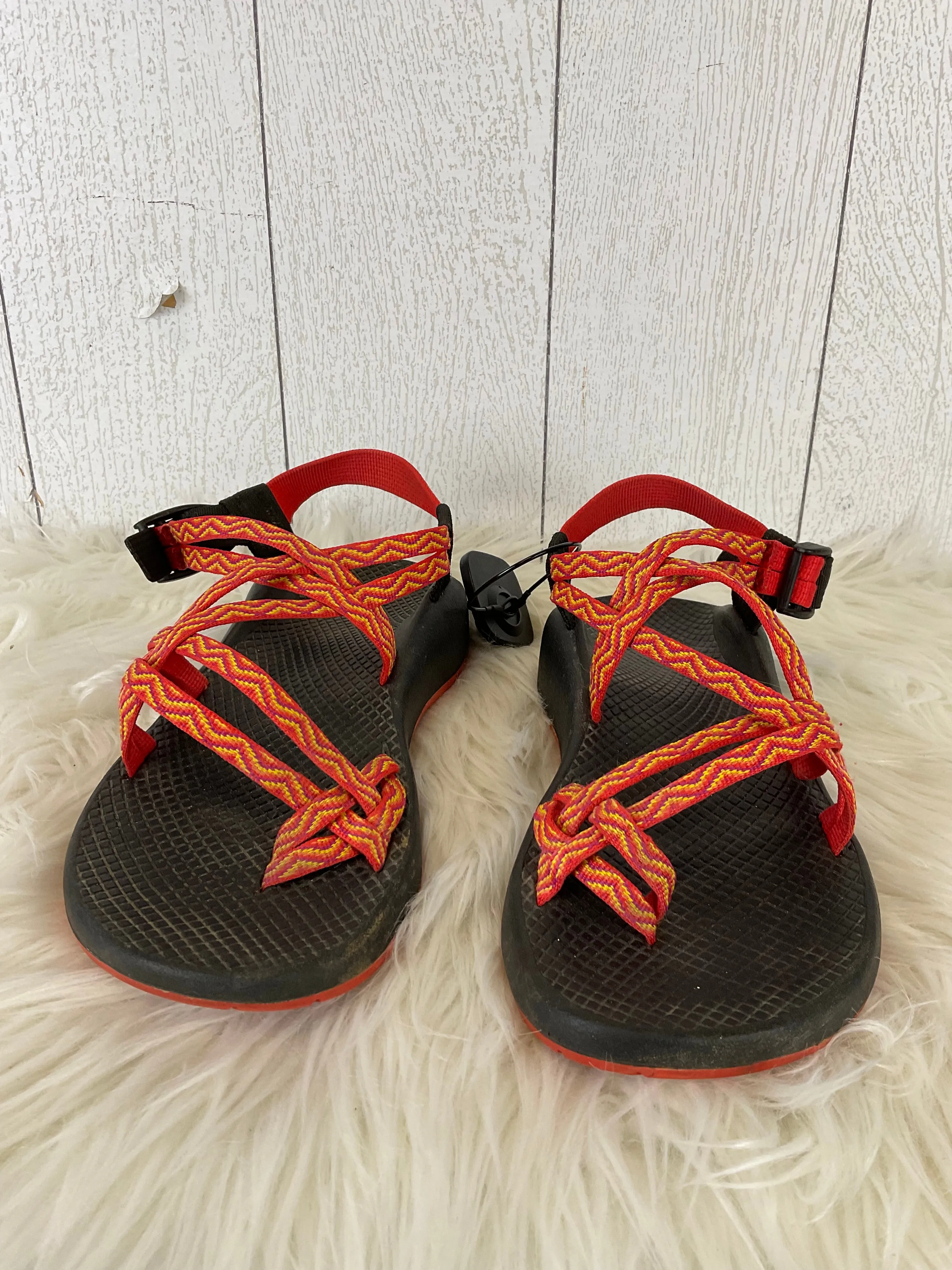 Red Sandals Flip Flops Chacos, Size 7