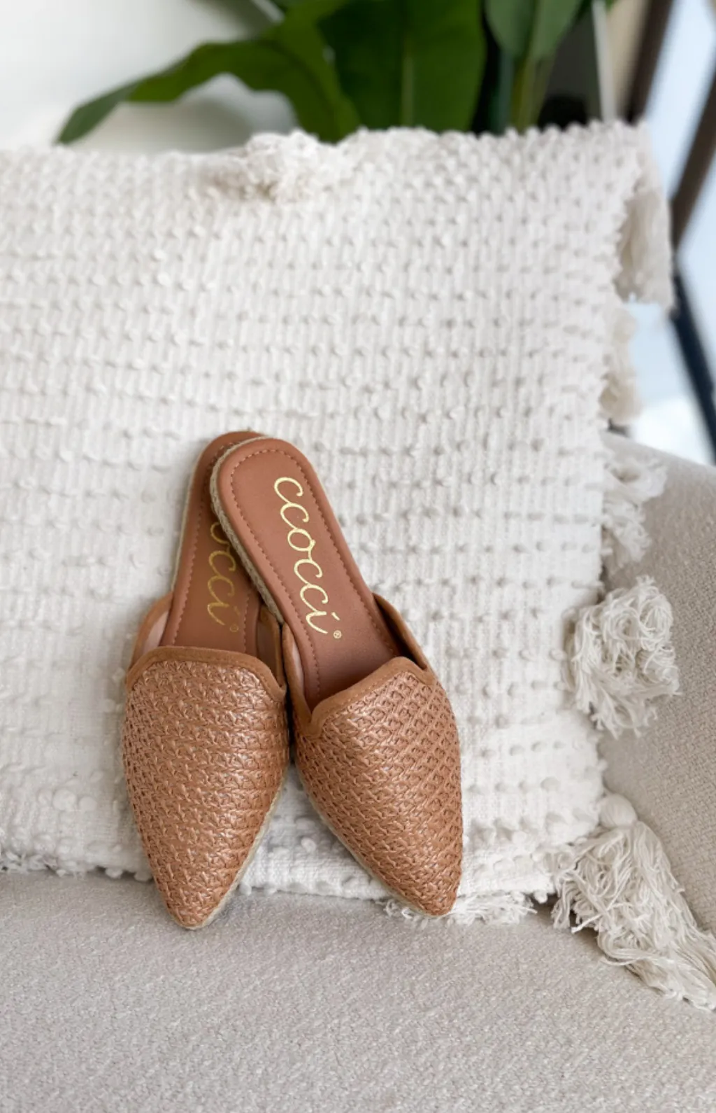 Reese Camel Pointed Toe Mule