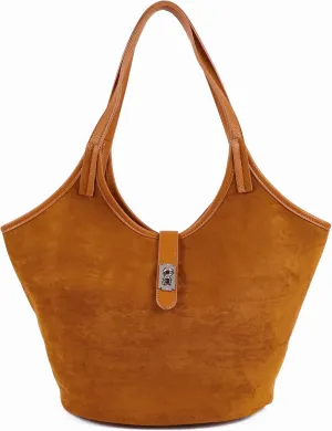 Rejolly Suede Bucket Tote Bags for Women Shoulder Bag Trendy Fall Purse Slouchy Handbag