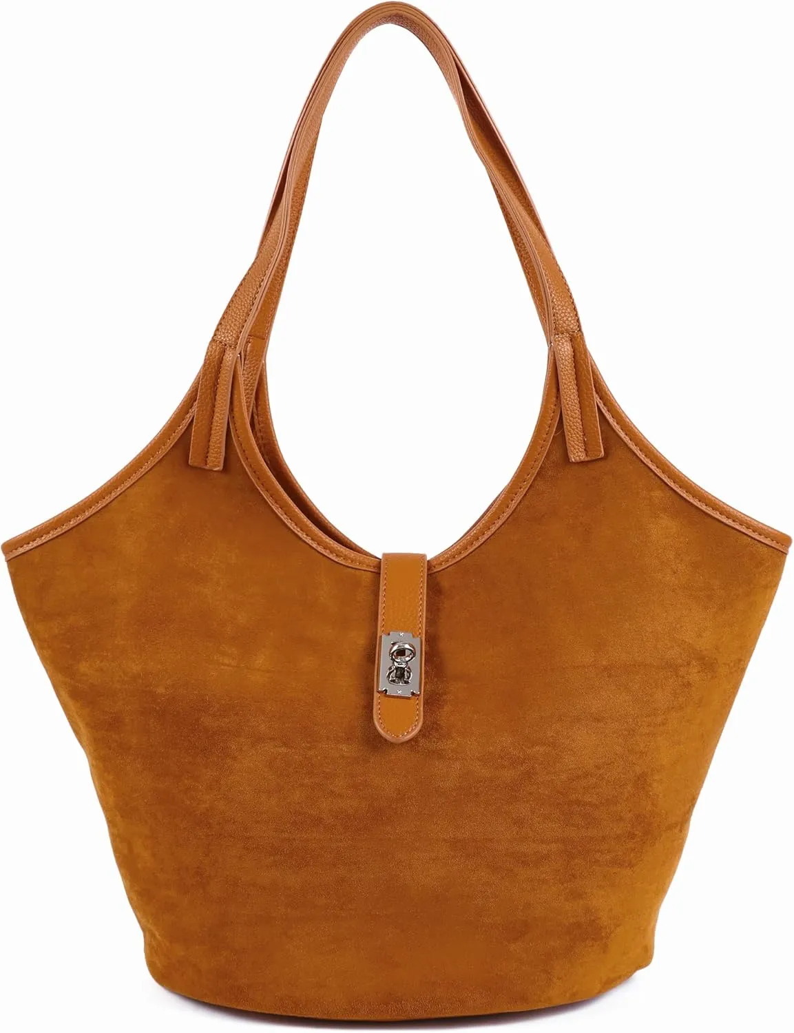Rejolly Suede Bucket Tote Bags for Women Shoulder Bag Trendy Fall Purse Slouchy Handbag