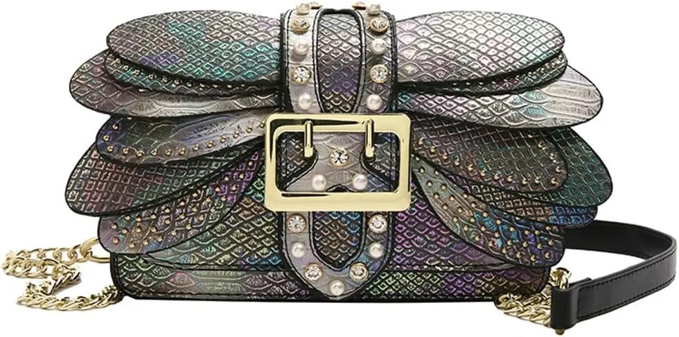 Rungion Womens Small Crossbody Bags Snake Print Handbags Vegan Leather Shoulder Purse Trendy Ladies Party Clutch Satchel