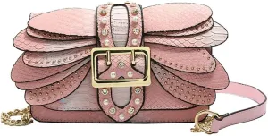 Rungion Womens Small Crossbody Bags Snake Print Handbags Vegan Leather Shoulder Purse Trendy Ladies Party Clutch Satchel