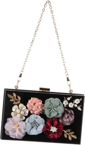 SAFIGLE 1pc Handbag Flower Clutch Bag Small Square Bag Flower Evening Bag Women Shoulder Bag Flower Wedding Bag