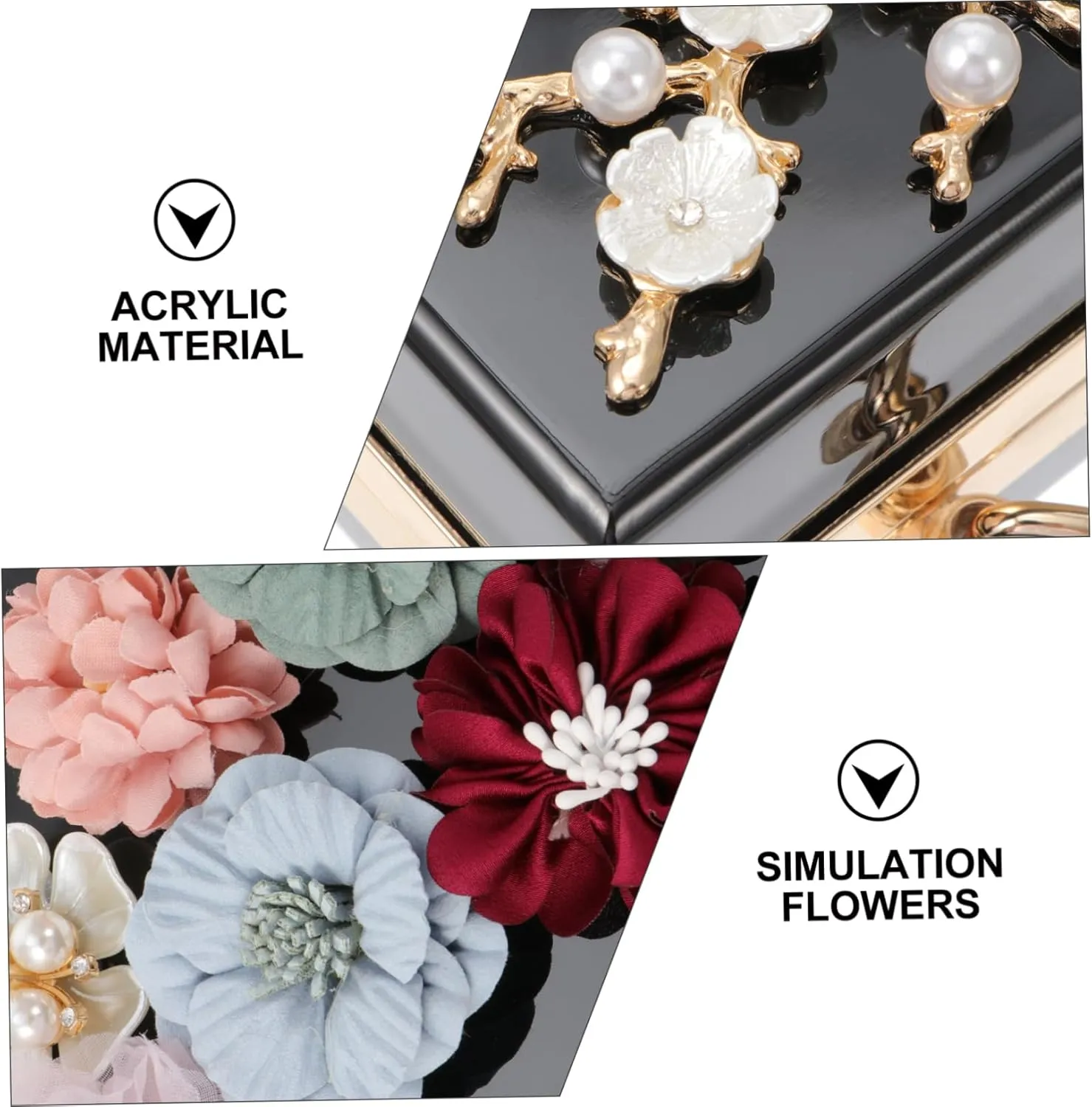 SAFIGLE 1pc Handbag Flower Clutch Bag Small Square Bag Flower Evening Bag Women Shoulder Bag Flower Wedding Bag