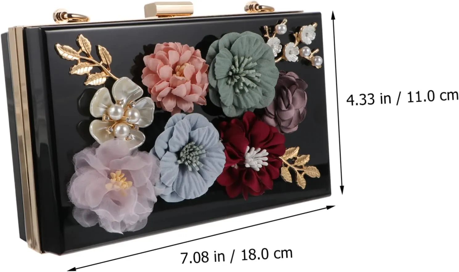 SAFIGLE 1pc Handbag Flower Clutch Bag Small Square Bag Flower Evening Bag Women Shoulder Bag Flower Wedding Bag