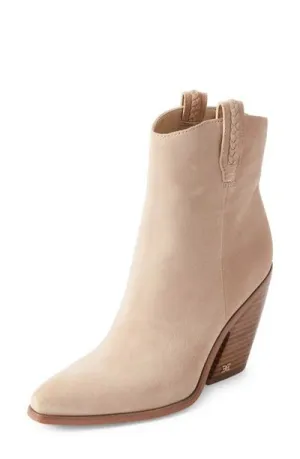 Sam Edelman Agnes Sesame Stacked Heel Pointed Toe Pull On Ankle Western Boots