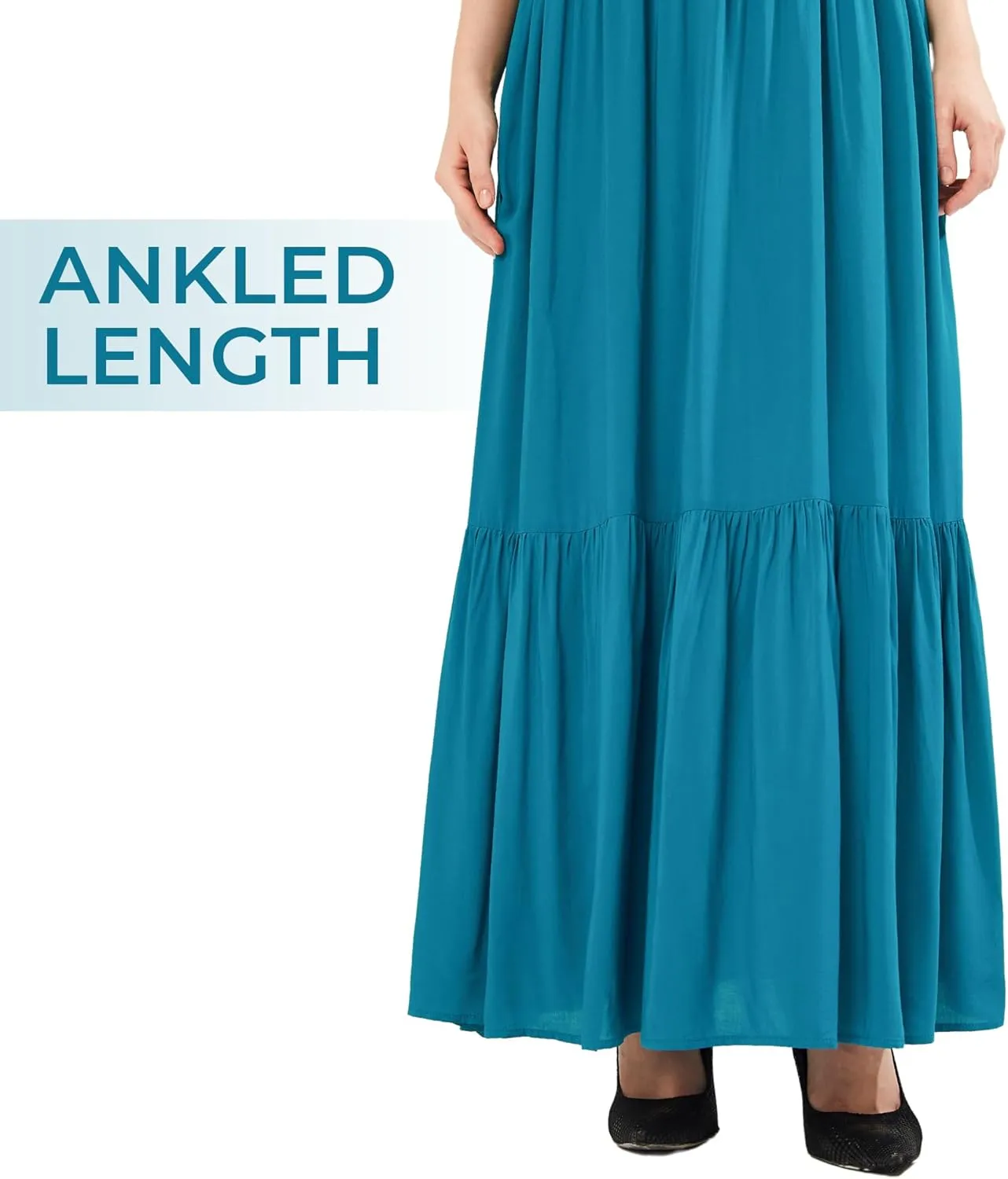 SANDY & SID Women Maxi Shirt Dresses Sleeveless Hidden Button Closure Ruffle Loose Fit Ankle Length Casual Summer Fall Outfit