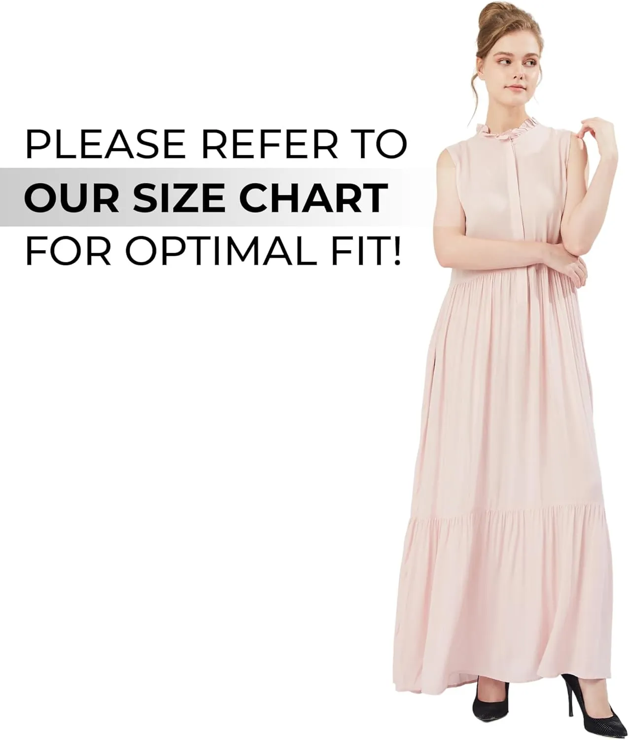 SANDY & SID Women Maxi Shirt Dresses Sleeveless Hidden Button Closure Ruffle Loose Fit Ankle Length Casual Summer Fall Outfit