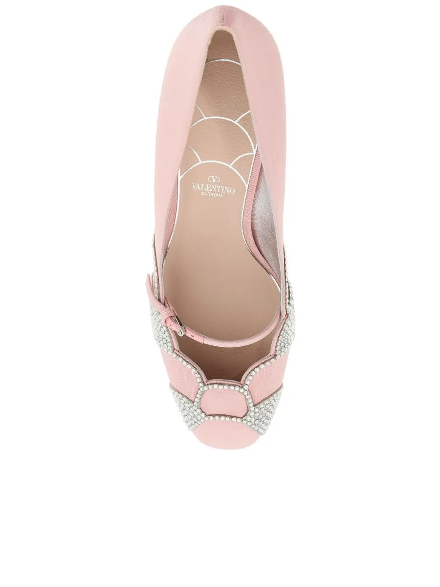 Satin Pumps With Rhinestones