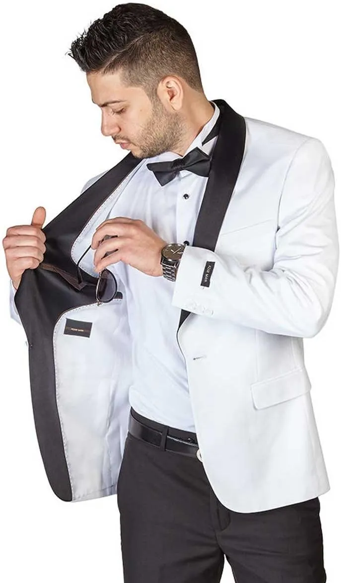 Slim Fit 1 Button Shawl Lapel Collar Tuxedo Jacket Modern Dinner Blazer AZAR