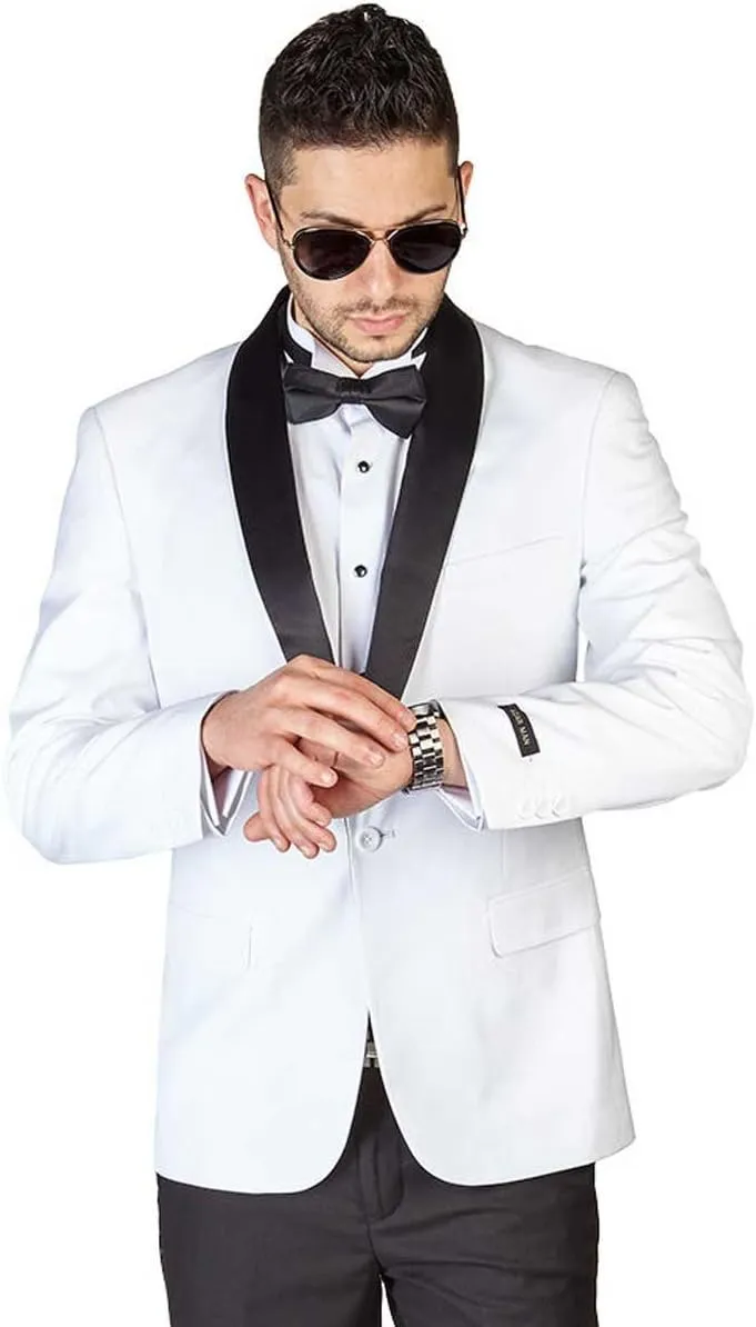 Slim Fit 1 Button Shawl Lapel Collar Tuxedo Jacket Modern Dinner Blazer AZAR