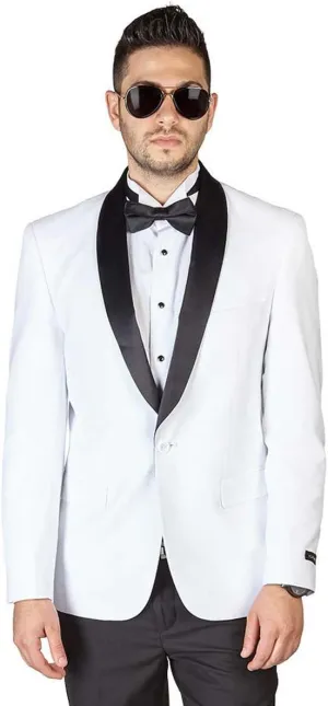 Slim Fit 1 Button Shawl Lapel Collar Tuxedo Jacket Modern Dinner Blazer AZAR
