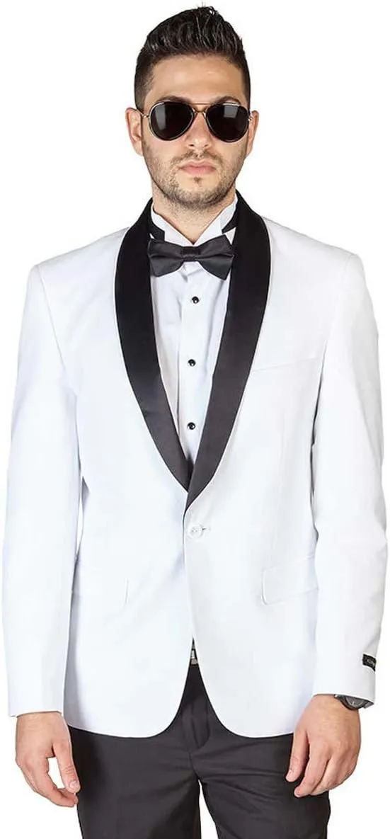 Slim Fit 1 Button Shawl Lapel Collar Tuxedo Jacket Modern Dinner Blazer AZAR