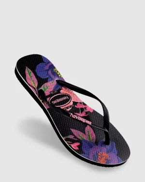 SLIM FLORAL NEON BLACK