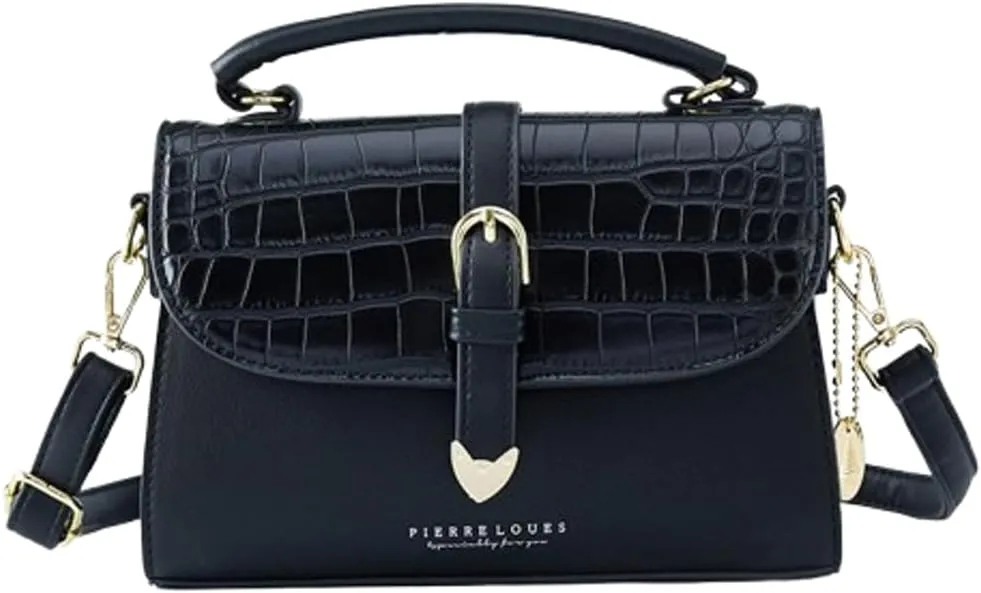 Slouchy Satchel Crossbody Handbags Women Trendy Crocodile Leather Flap Top Handle Purses Crescent Hobo Bags Shoulder Bag