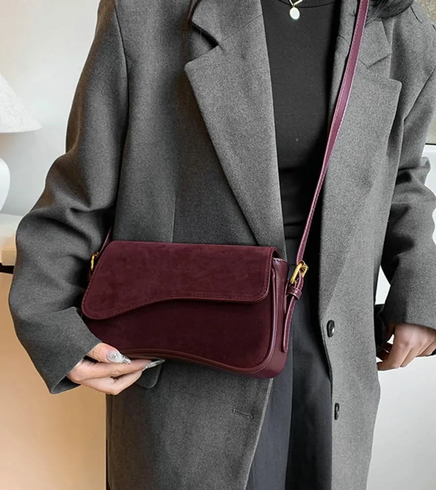 Small Shoulder Crossbody Bags for Women Vintage Vegan Leather Purses Handbag Ladies Clutch Satchels