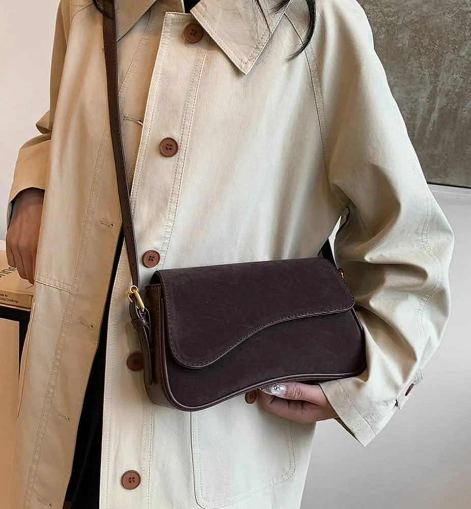 Small Shoulder Crossbody Bags for Women Vintage Vegan Leather Purses Handbag Ladies Clutch Satchels