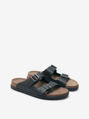 SOLEPLAY Black Slip-On Comfort Sandals