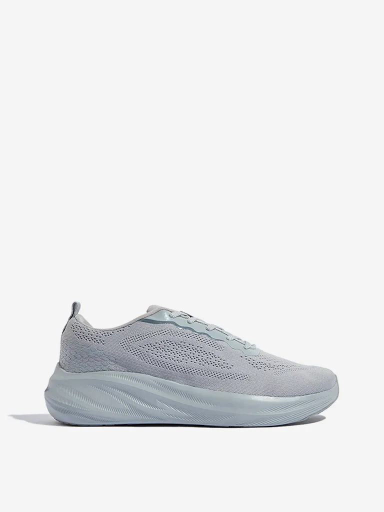 SOLEPLAY Grey Knit Design Lace-Up Sneakers