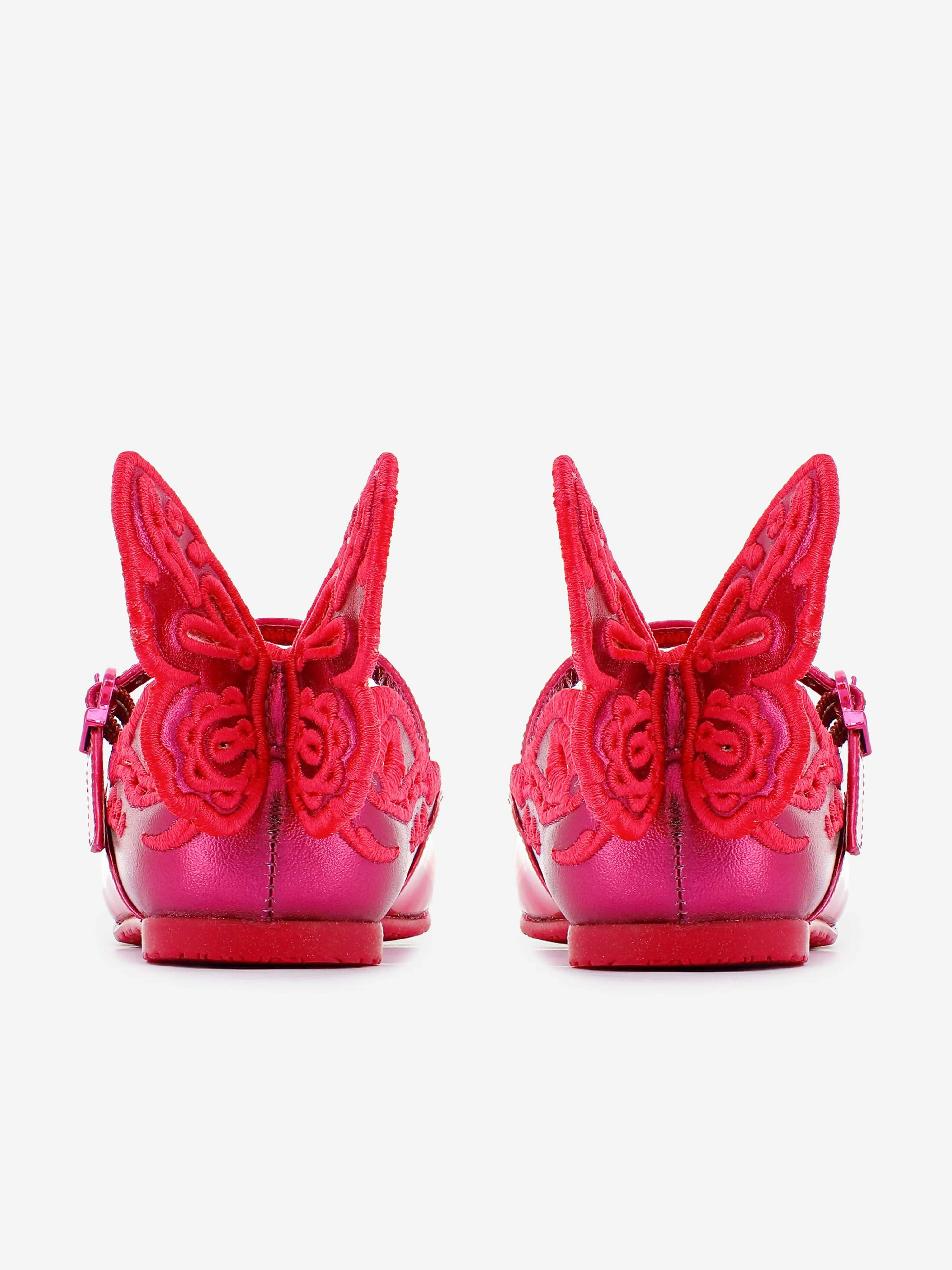 Sophia Webster Girls Chiara Broderie Flat in Pink