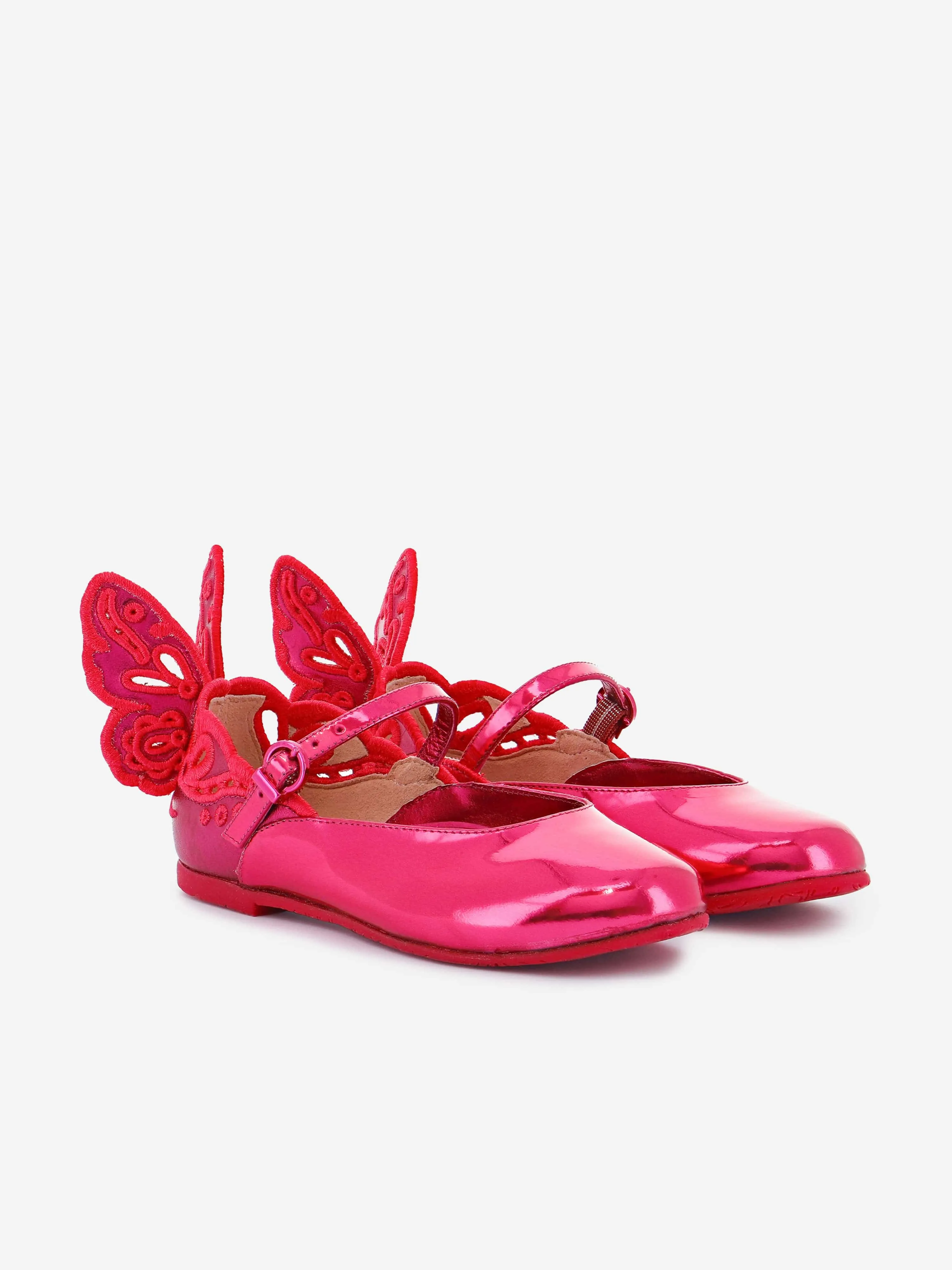 Sophia Webster Girls Chiara Broderie Flat in Pink