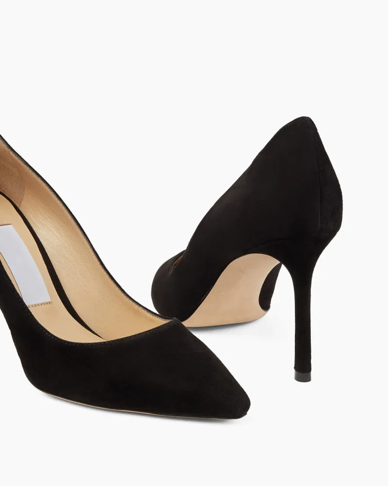 Sophisticated Suede Pointed Slim High Heel Pumps