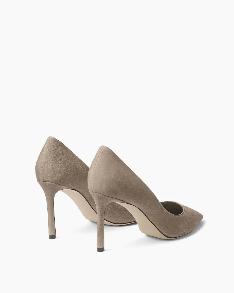 Sophisticated Suede Pointed Slim High Heel Pumps