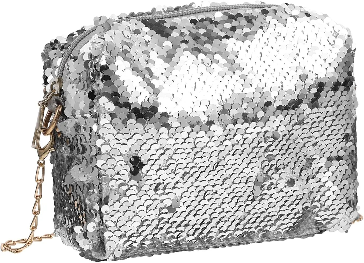 Sparkly Sequin Clutch Purse for Women Elegant Evening Handbag with Capacity for Parties Weddings and Formal Events Silver