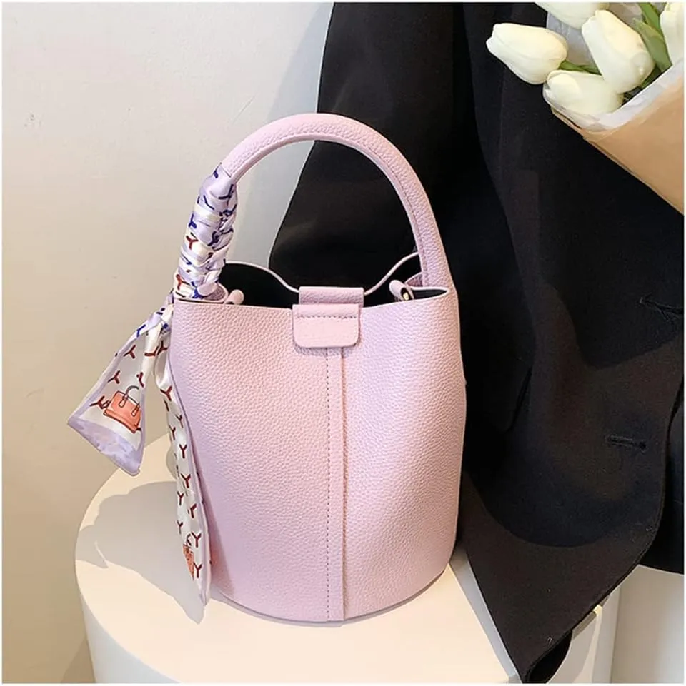 Stylish Soft Leather Crossbody Bucket Bag for Women - Versatile Handbag with Clutch and Top Handle