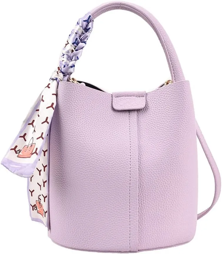 Stylish Soft Leather Crossbody Bucket Bag for Women - Versatile Handbag with Clutch and Top Handle