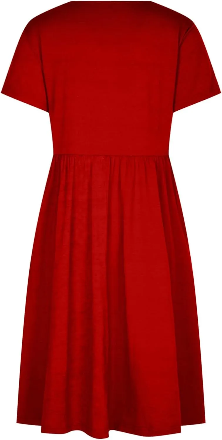 Summer Dresses for Women 2023 Ruffle Hem Floral Printed Flowy Party Beach Fall Long Dress Vacation Dress with Pockets
