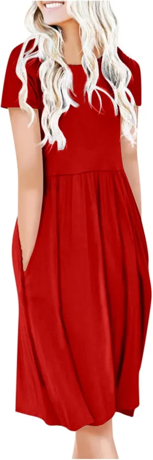Summer Dresses for Women 2023 Ruffle Hem Floral Printed Flowy Party Beach Fall Long Dress Vacation Dress with Pockets