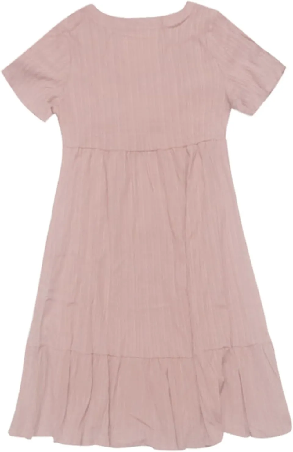 Summer Dresses for Women 2025 Solid V-Neck Short Sleeve Midi Dress Pleated Swing Short Beach Sundresses