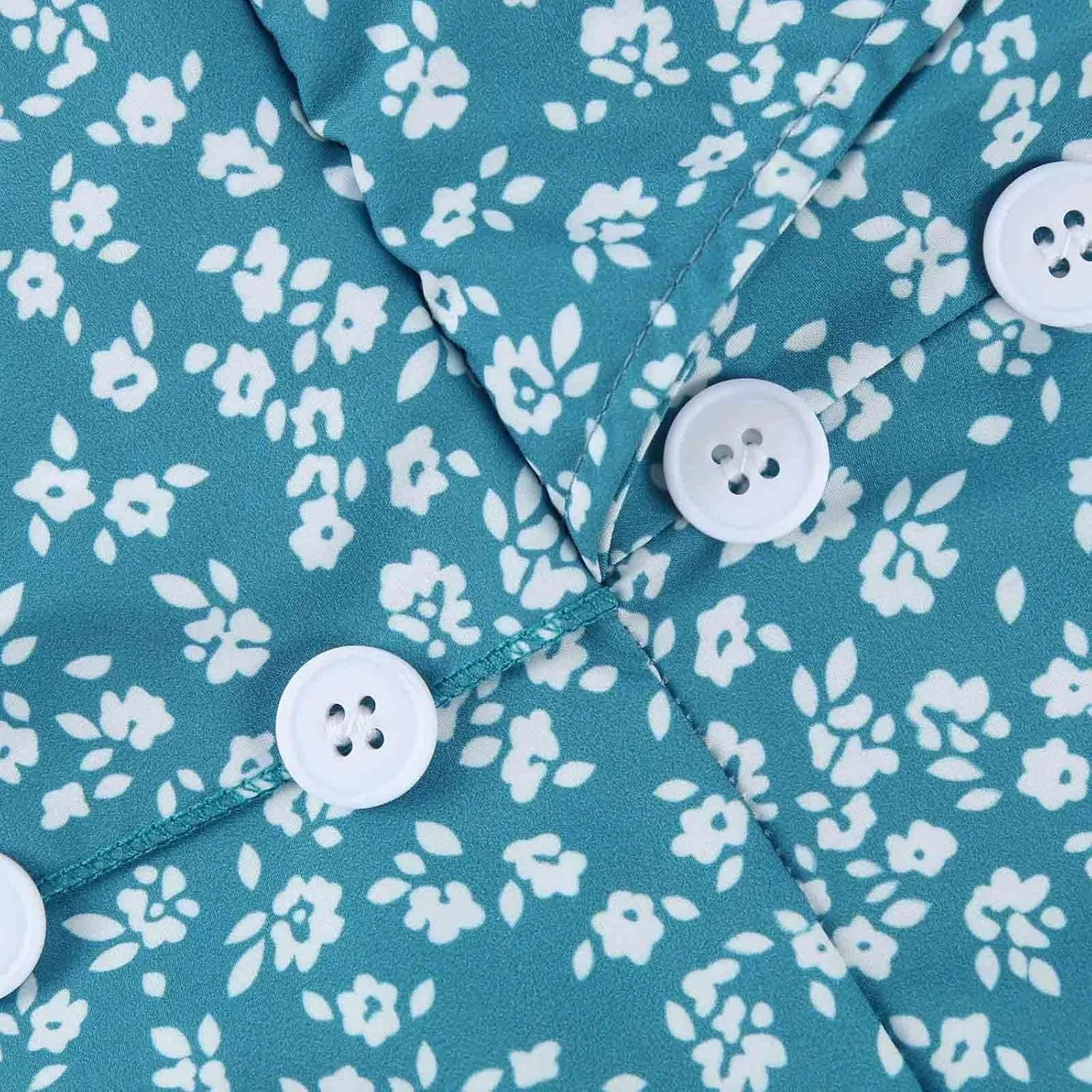 Summer Dresses for Women 2025 Vacation, Casual Side Button Up Boho Floral Dress Wrap V Neck Short Sleeve Midi Sun Dresses