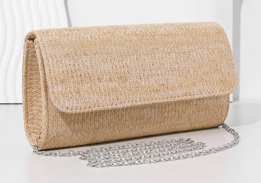 Summer Straw Clutch Bag Beach Bags For Women Rattan Evening Purse Straw Crossbody Woven Purse Shoulder Handbag 2025
