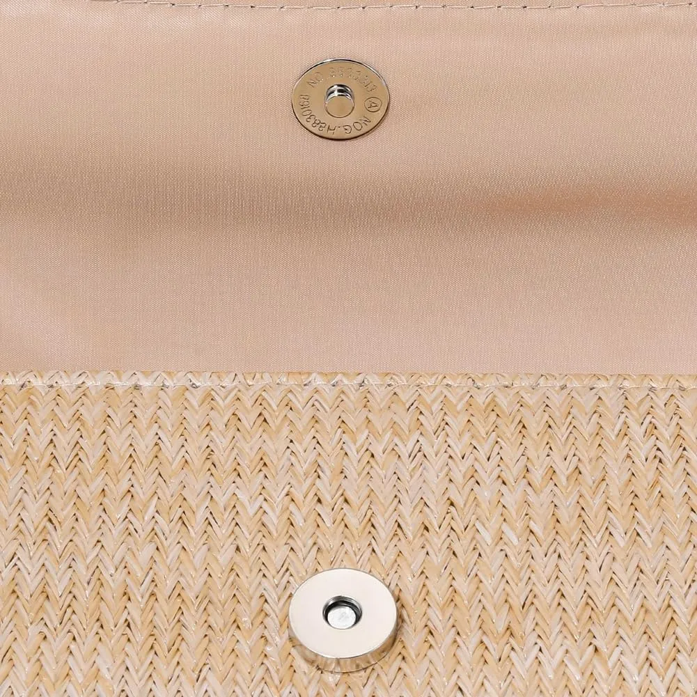 Summer Straw Clutch Bag Beach Bags For Women Rattan Evening Purse Straw Crossbody Woven Purse Shoulder Handbag 2025