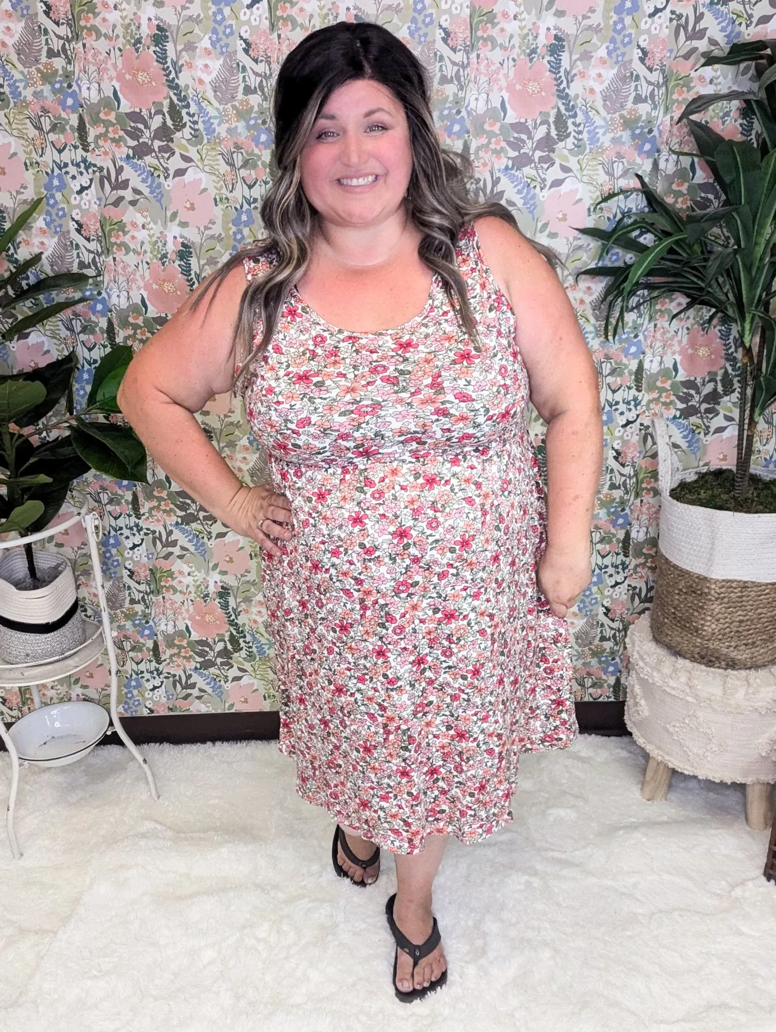 Tara Scoopneck Tank Dress in Perfect Florals