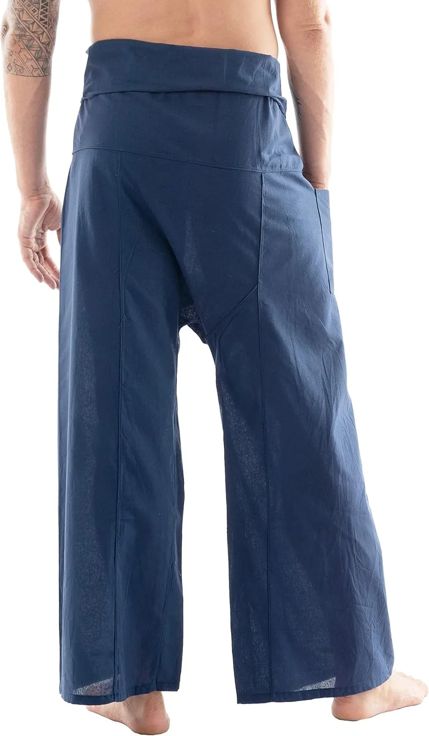 Thai Fisherman Pants - Lightweight Cotton Lounge Pants for Men, Perfect for Yoga, Hippie, or Pirate Style