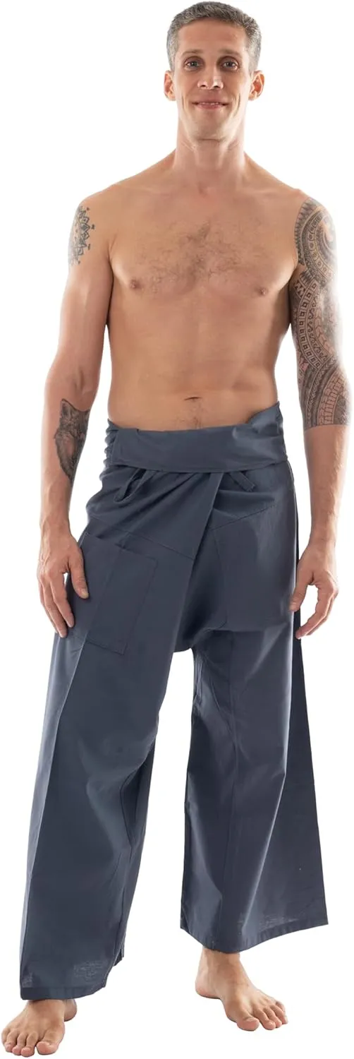 Thai Fisherman Pants - Lightweight Cotton Lounge Pants for Men, Perfect for Yoga, Hippie, or Pirate Style