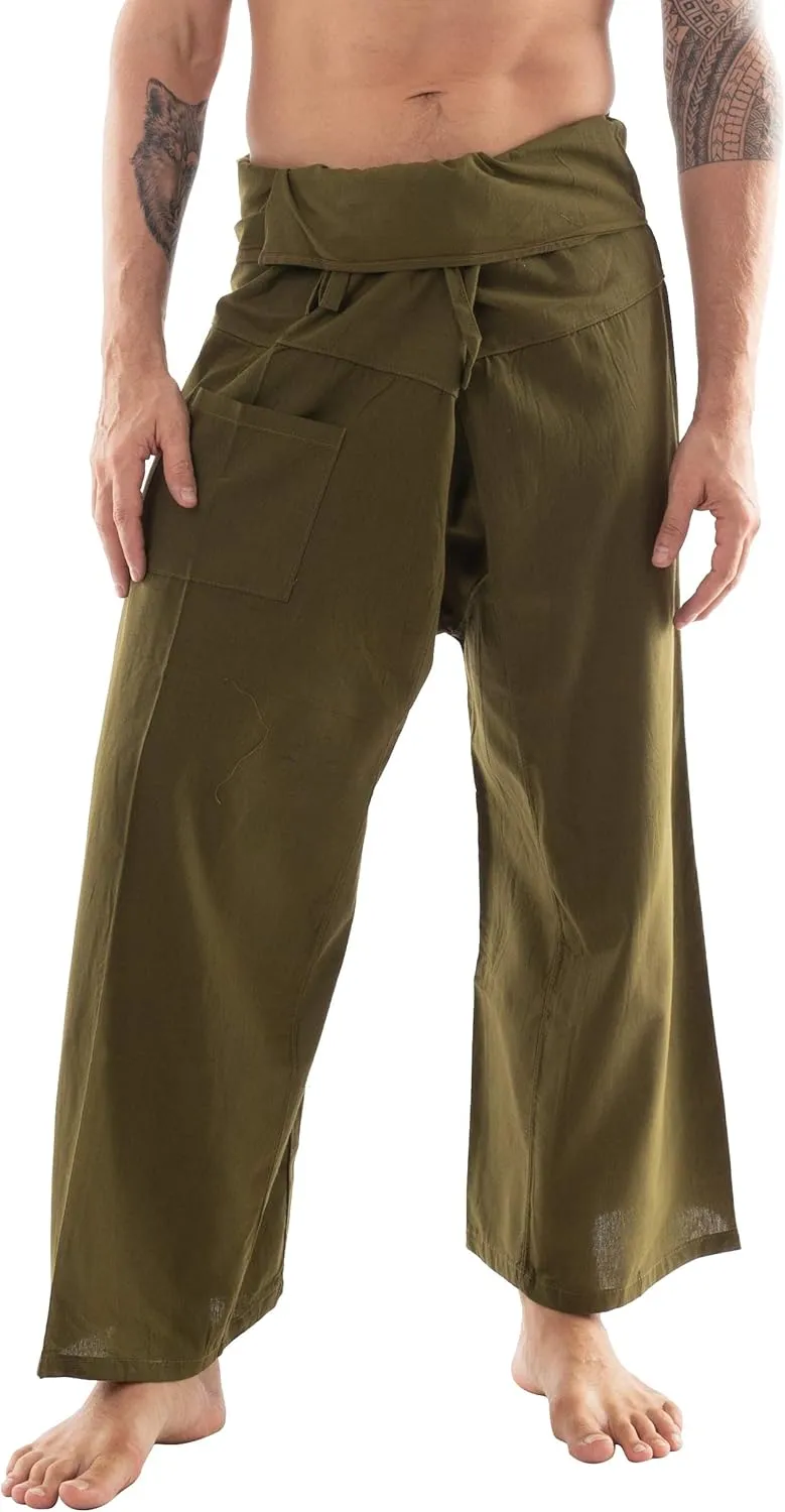 Thai Fisherman Pants - Lightweight Cotton Lounge Pants for Men, Perfect for Yoga, Hippie, or Pirate Style