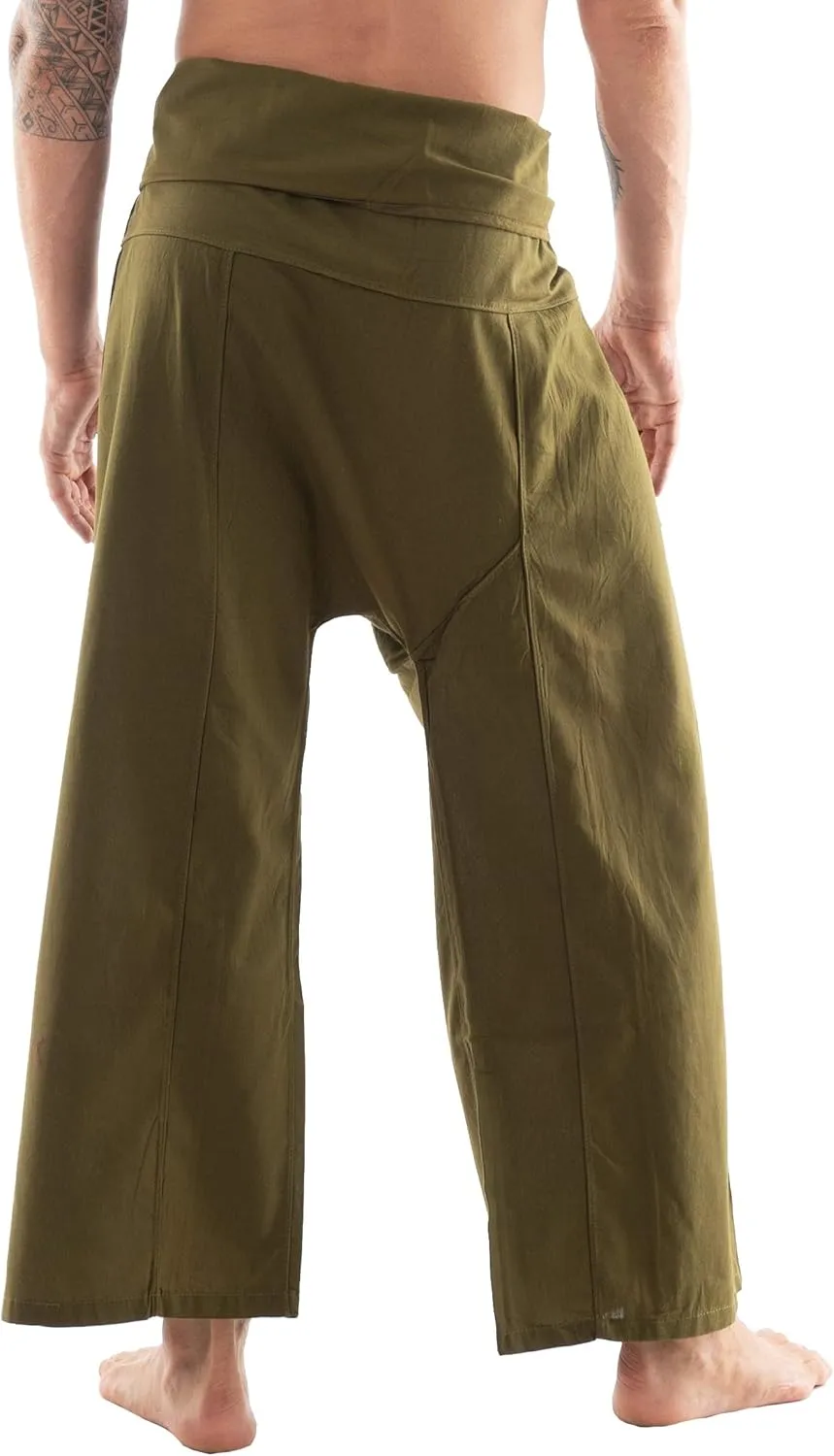 Thai Fisherman Pants - Lightweight Cotton Lounge Pants for Men, Perfect for Yoga, Hippie, or Pirate Style