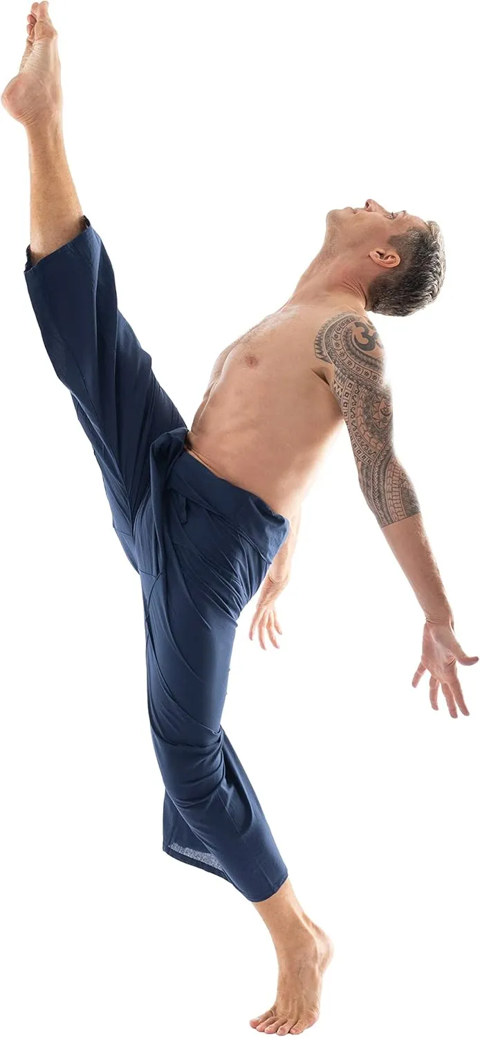 Thai Fisherman Pants - Lightweight Cotton Lounge Pants for Men, Perfect for Yoga, Hippie, or Pirate Style