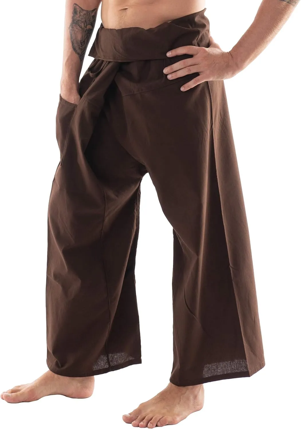 Thai Fisherman Pants - Lightweight Cotton Lounge Pants for Men, Perfect for Yoga, Hippie, or Pirate Style