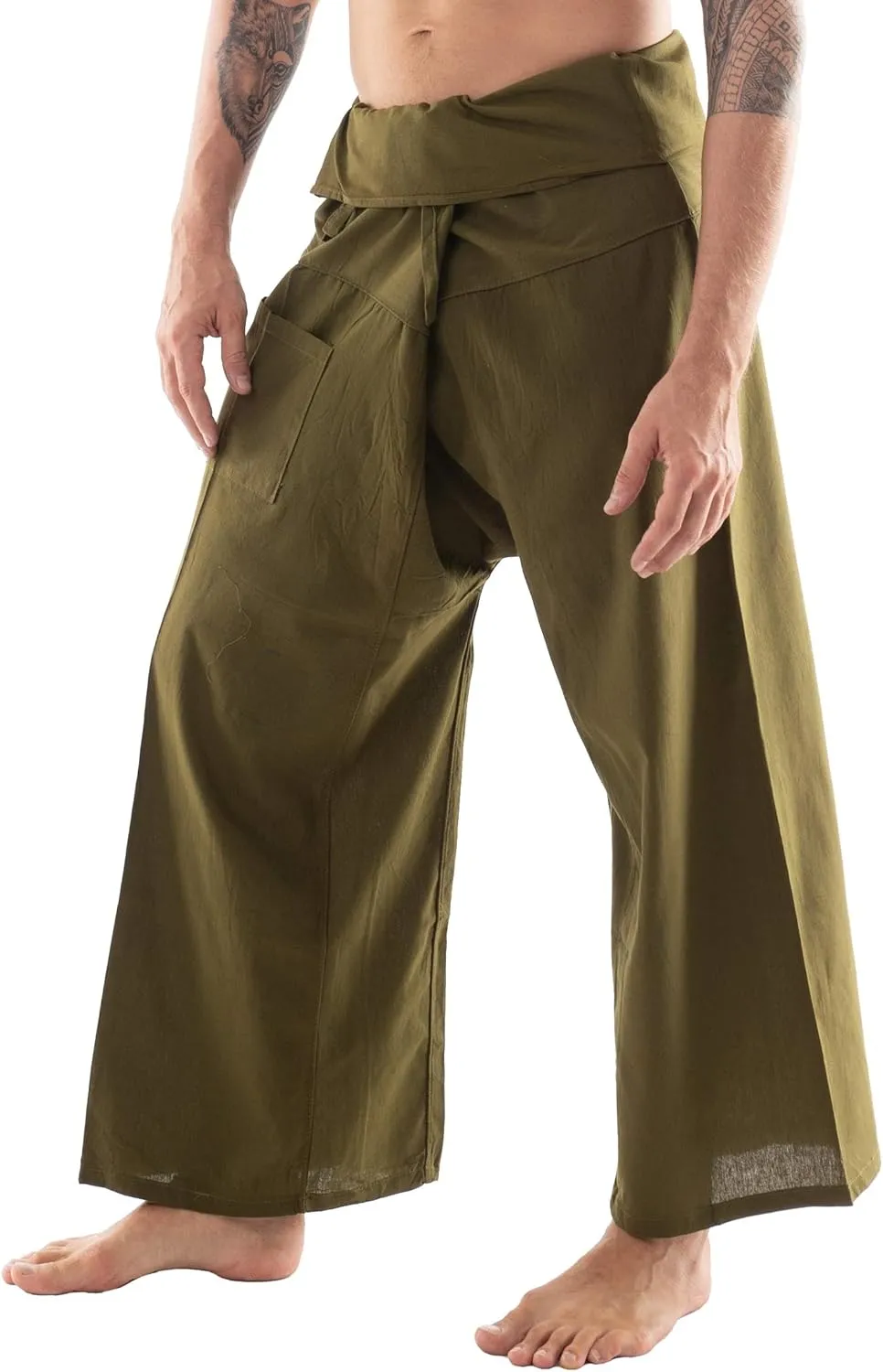 Thai Fisherman Pants - Lightweight Cotton Lounge Pants for Men, Perfect for Yoga, Hippie, or Pirate Style