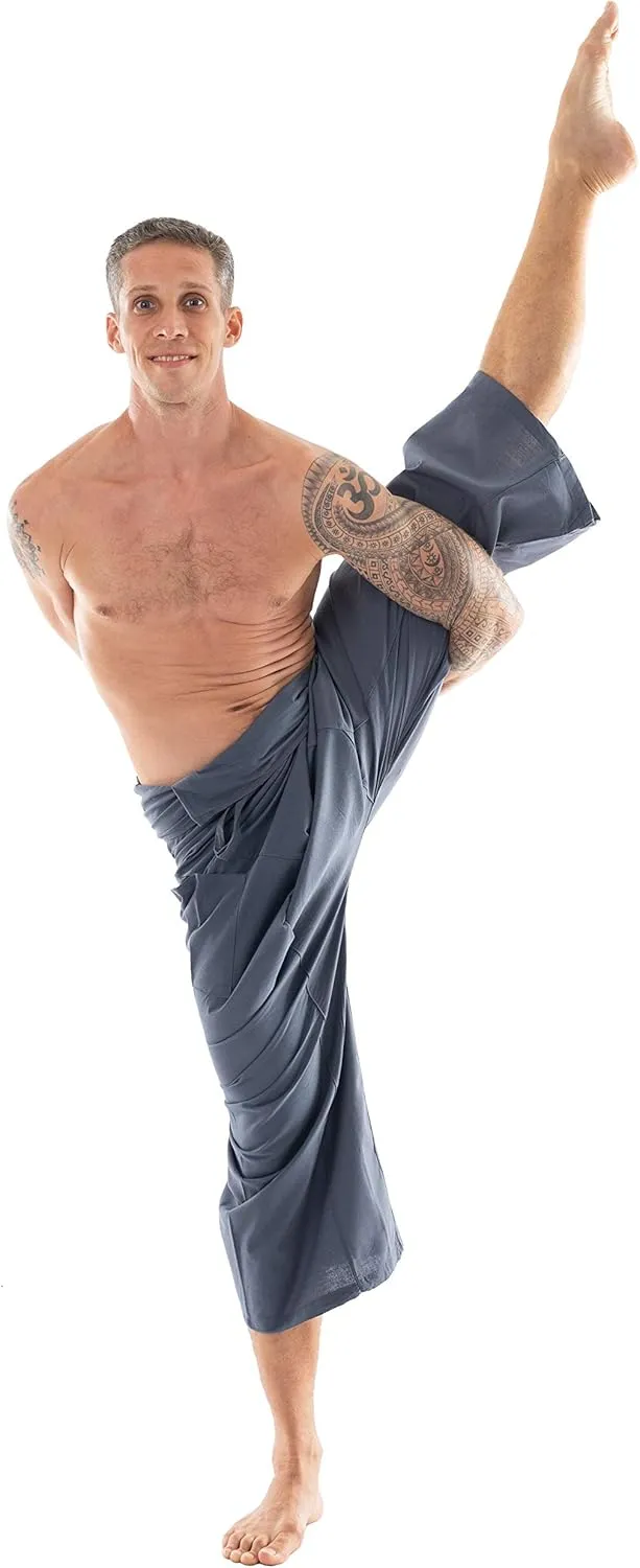 Thai Fisherman Pants - Lightweight Cotton Lounge Pants for Men, Perfect for Yoga, Hippie, or Pirate Style