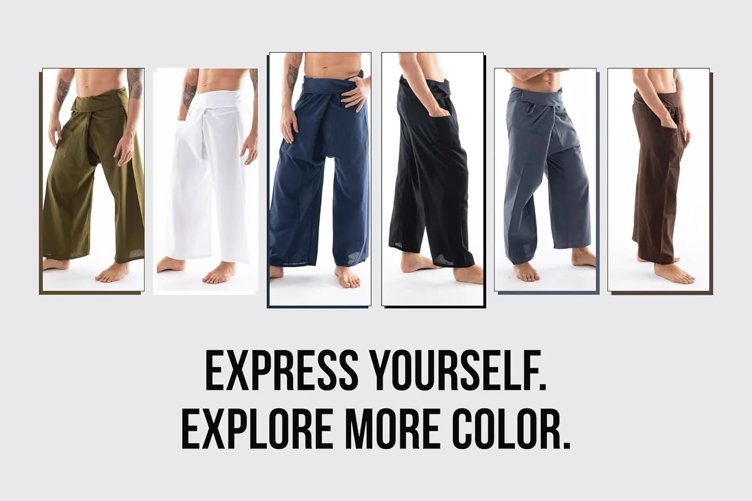 Thai Fisherman Pants - Lightweight Cotton Lounge Pants for Men, Perfect for Yoga, Hippie, or Pirate Style