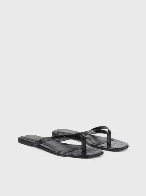 The Flip Flop Flat - Black Croco