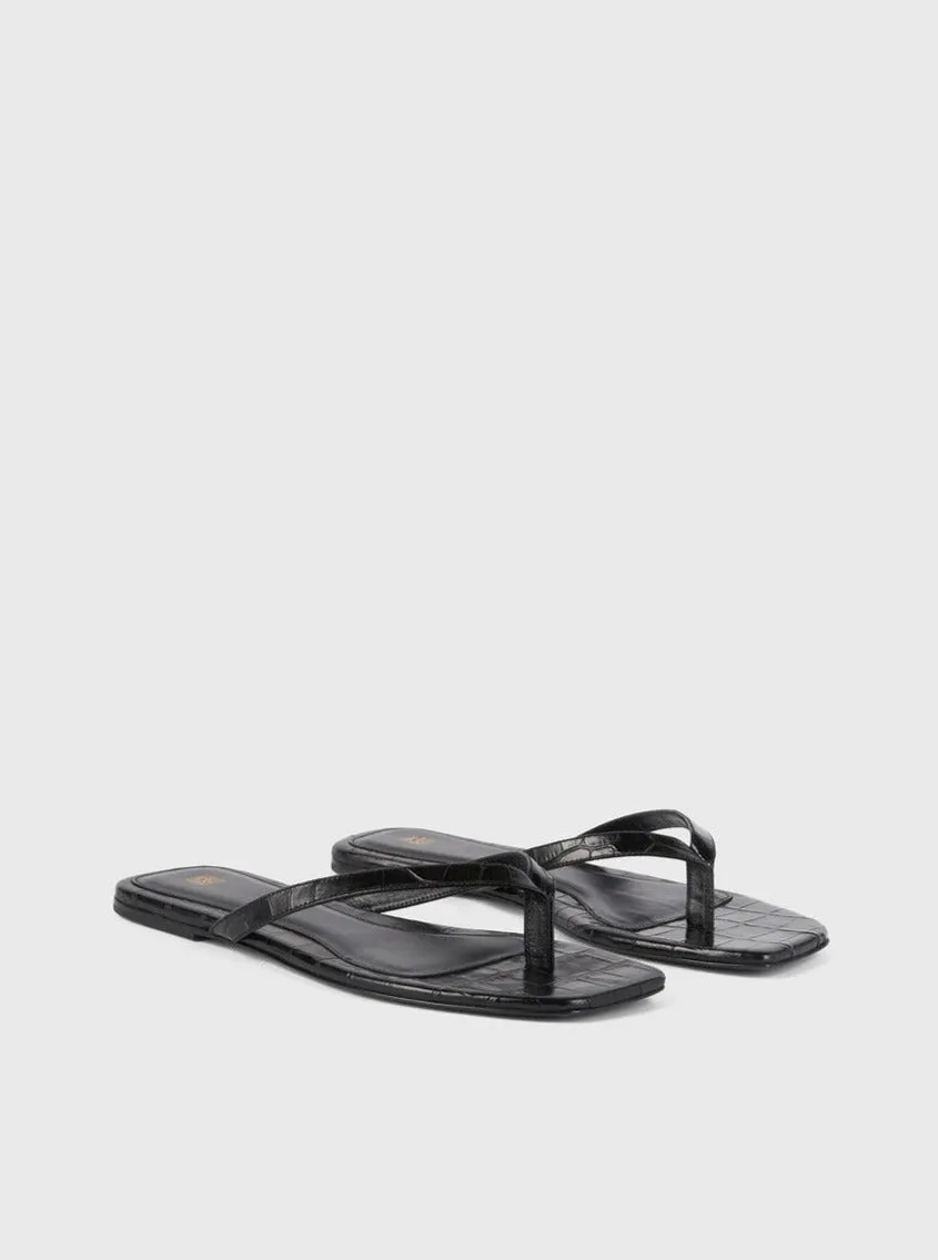 The Flip Flop Flat - Black Croco